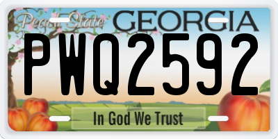 GA license plate PWQ2592