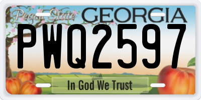 GA license plate PWQ2597