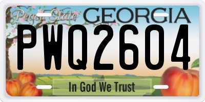 GA license plate PWQ2604
