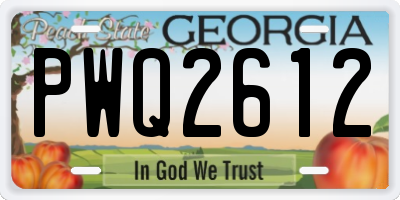GA license plate PWQ2612