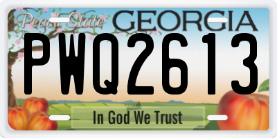 GA license plate PWQ2613