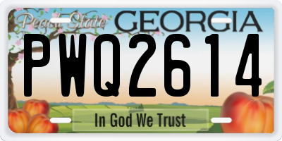 GA license plate PWQ2614