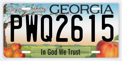 GA license plate PWQ2615