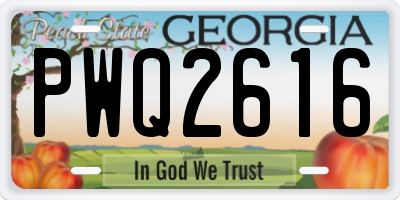 GA license plate PWQ2616