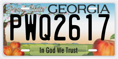 GA license plate PWQ2617