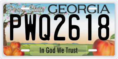 GA license plate PWQ2618
