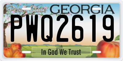 GA license plate PWQ2619