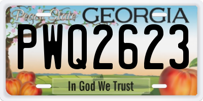 GA license plate PWQ2623
