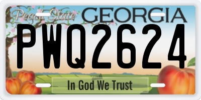 GA license plate PWQ2624