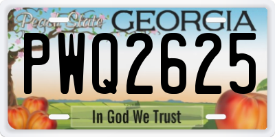 GA license plate PWQ2625