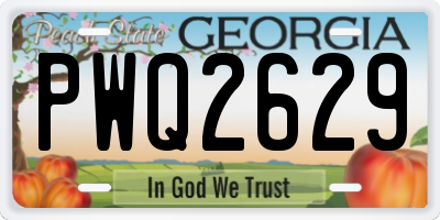 GA license plate PWQ2629