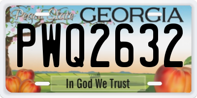 GA license plate PWQ2632
