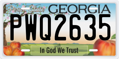 GA license plate PWQ2635