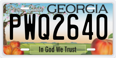 GA license plate PWQ2640