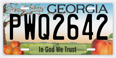 GA license plate PWQ2642