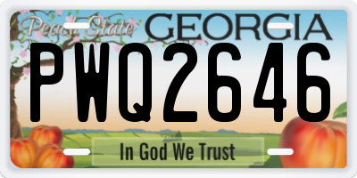 GA license plate PWQ2646