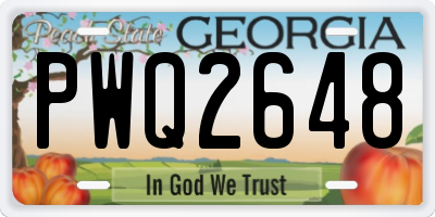 GA license plate PWQ2648