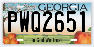 GA license plate PWQ2651