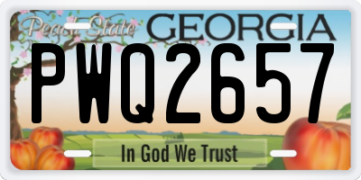 GA license plate PWQ2657