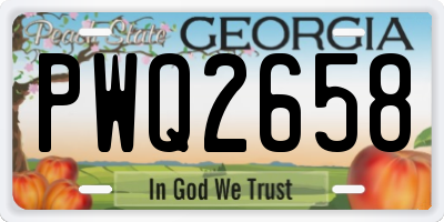 GA license plate PWQ2658
