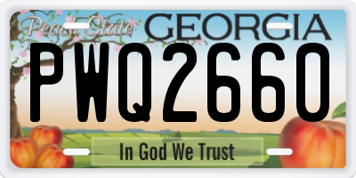 GA license plate PWQ2660