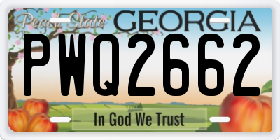 GA license plate PWQ2662