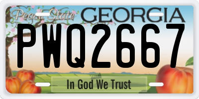 GA license plate PWQ2667