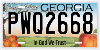 GA license plate PWQ2668