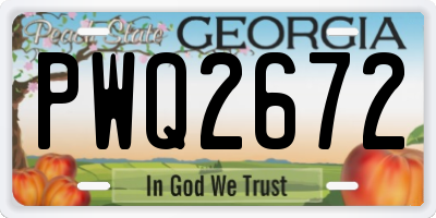 GA license plate PWQ2672