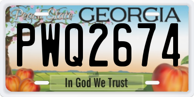 GA license plate PWQ2674