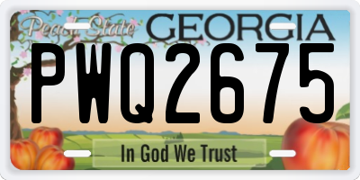 GA license plate PWQ2675