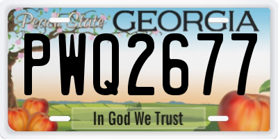 GA license plate PWQ2677