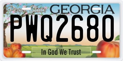 GA license plate PWQ2680