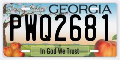 GA license plate PWQ2681