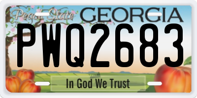 GA license plate PWQ2683