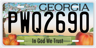 GA license plate PWQ2690