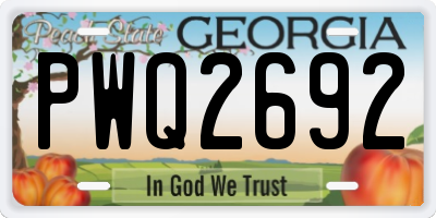 GA license plate PWQ2692