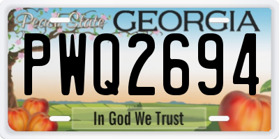GA license plate PWQ2694