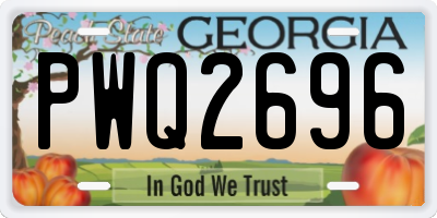 GA license plate PWQ2696