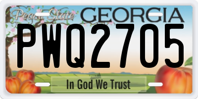 GA license plate PWQ2705
