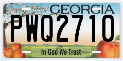 GA license plate PWQ2710
