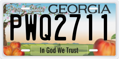 GA license plate PWQ2711