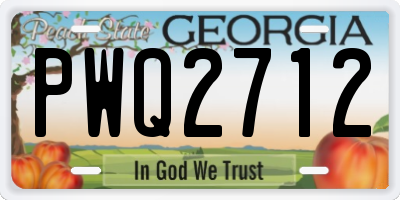 GA license plate PWQ2712