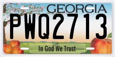 GA license plate PWQ2713