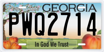 GA license plate PWQ2714