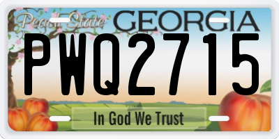 GA license plate PWQ2715