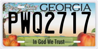 GA license plate PWQ2717