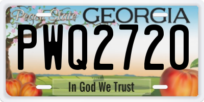 GA license plate PWQ2720