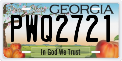 GA license plate PWQ2721