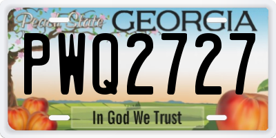 GA license plate PWQ2727